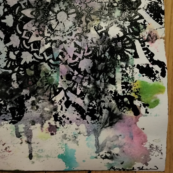 HANDCRAFTED Abstract Frame Painting HANDPAINTED Artwork HANDMADE Wall Art Decor - Picture 8 of 17